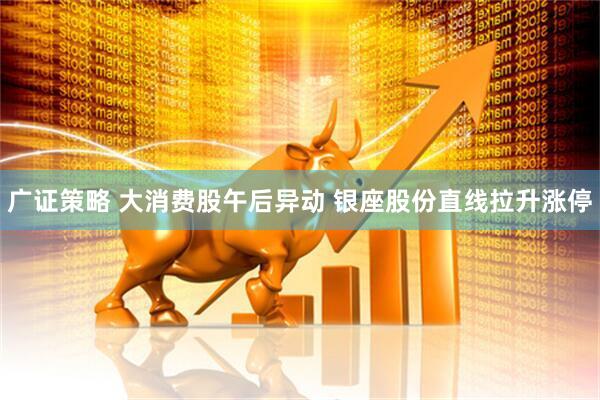 广证策略 大消费股午后异动 银座股份直线拉升涨停