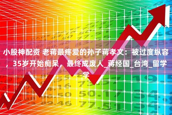 小股神配资 老蒋最疼爱的孙子蒋孝文：被过度纵容，35岁开始痴呆，最终成废人_蒋经国_台湾_留学
