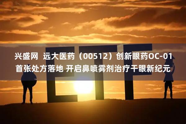兴盛网  远大医药（00512）创新眼药OC-01首张处方落地 开启鼻喷雾剂治疗干眼新纪元