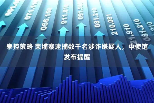 拳控策略 柬埔寨逮捕数千名涉诈嫌疑人，中使馆发布提醒